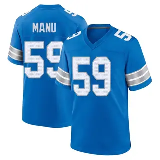 Game Men's Giovanni Manu Detroit Lions Nike 2nd Jersey - Blue