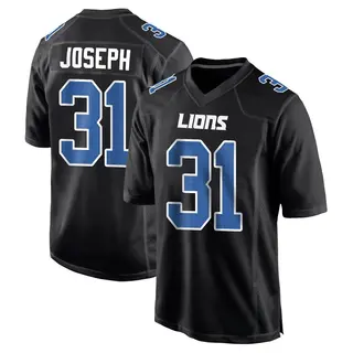 Game Men's Kerby Joseph Detroit Lions Nike Carbon Fashion Jersey - Black
