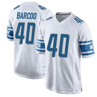 Game Men's Luq Barcoo Detroit Lions Nike Jersey - White