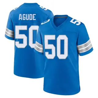 Game Men's Mitchell Agude Detroit Lions Nike 2nd Jersey - Blue