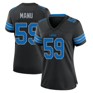 Game Women's Giovanni Manu Detroit Lions Nike Alternate 2nd Jersey - Black