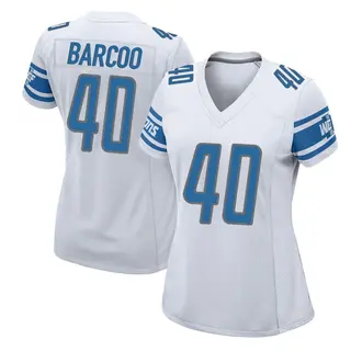 Game Women's Luq Barcoo Detroit Lions Nike Jersey - White