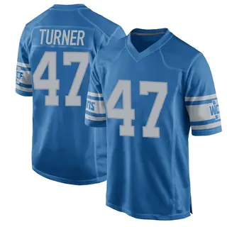 Game Youth Ezekiel Turner Detroit Lions Nike Throwback Vapor Untouchable Jersey - Blue