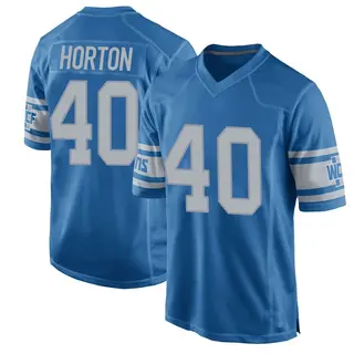 Game Youth Zach Horton Detroit Lions Nike Throwback Vapor Untouchable Jersey - Blue