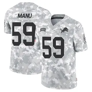Limited Men's Giovanni Manu Detroit Lions Nike 2024 Salute to Service Jersey - Arctic Camo