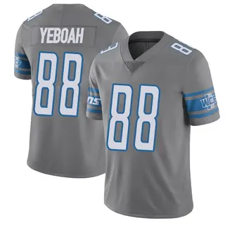 Limited Men's Kenny Yeboah Detroit Lions Nike Color Rush Steel Vapor Untouchable Jersey -