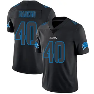 Limited Men's Luq Barcoo Detroit Lions Nike Jersey - Black Impact