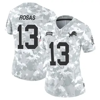 Limited Women's Aldrick Rosas Detroit Lions Nike 2024 Salute to Service Jersey - Arctic Camo
