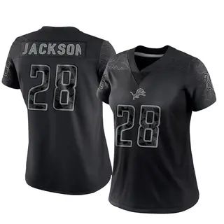 Limited Women's Dan Jackson Detroit Lions Nike Reflective Jersey - Black