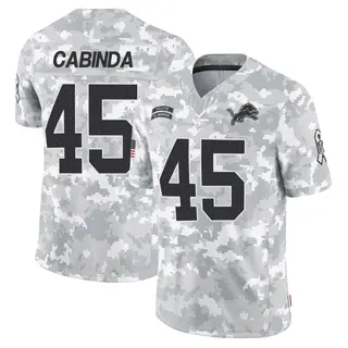 Limited Youth Jason Cabinda Detroit Lions Nike 2024 Salute to Service Jersey - Arctic Camo